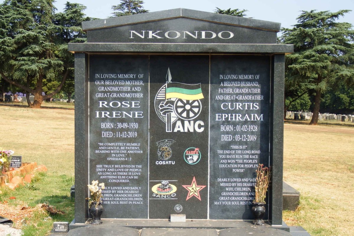 NKONDO Curtis Ephraim 1928-2009 &amp; Rose Irene 1930-2019
