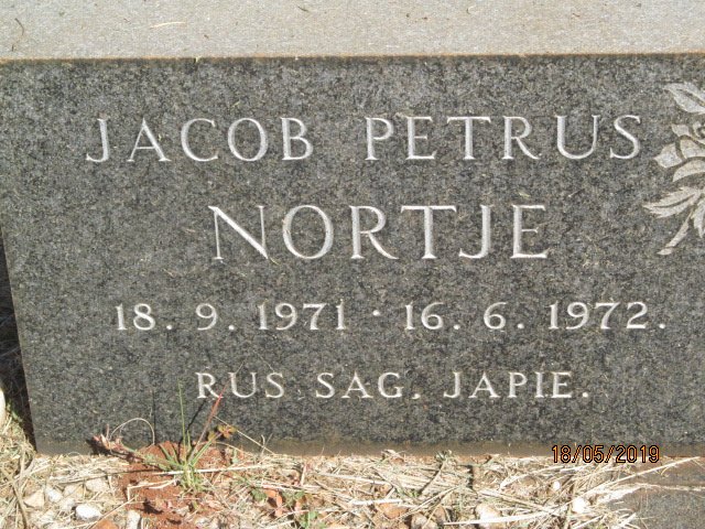 NORTJE Jacob Petrus 1971-1972