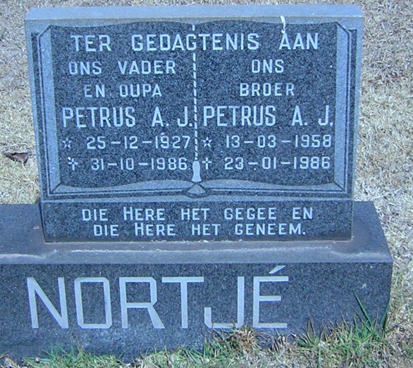 NORTJE Petrus A.J. 1927-1986 :: NORTJE Petrus A.J. 1958-1986
