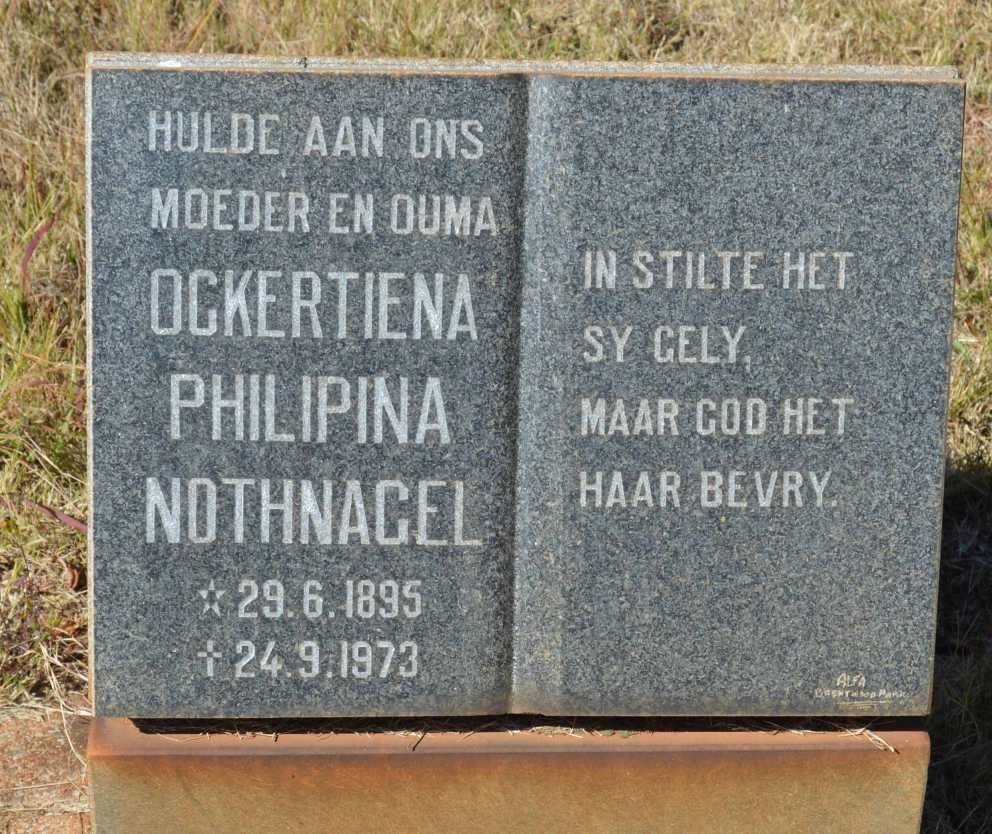 NOTHNAGEL Ockertiena Philipina 1895-1973