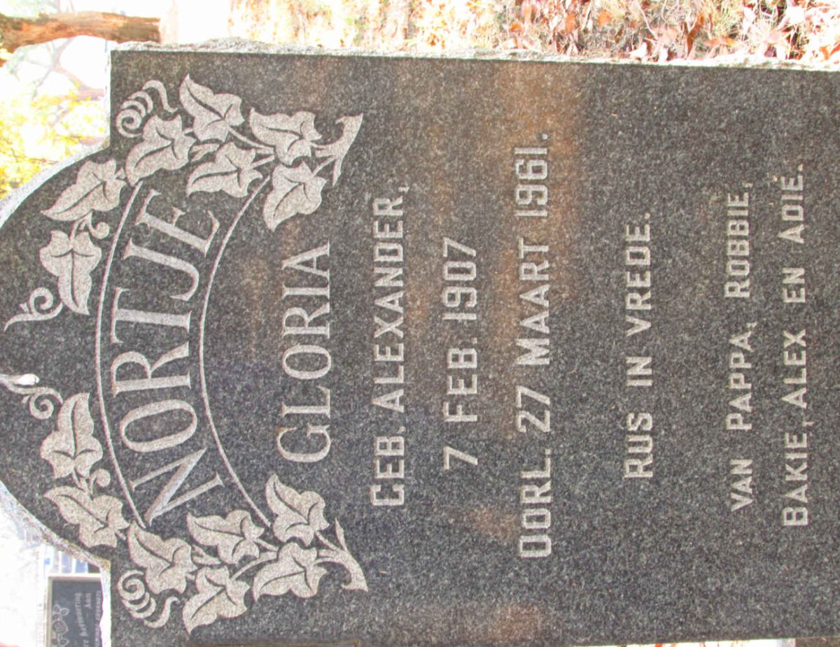 NORTJE Gloria nee ALEXANDER 1907-1961