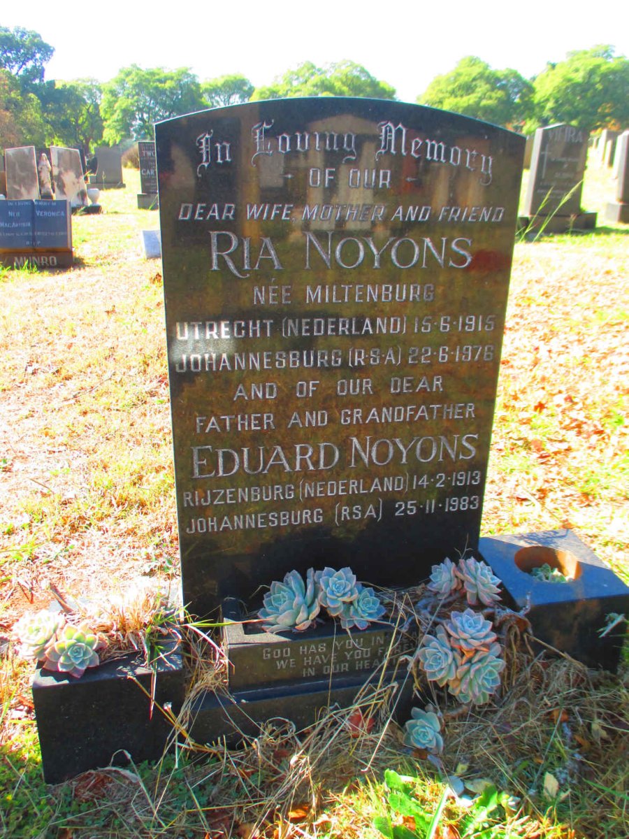 NOYONS Eduard 1913-1983 &amp; Ria MILTENBURG 1915-1976