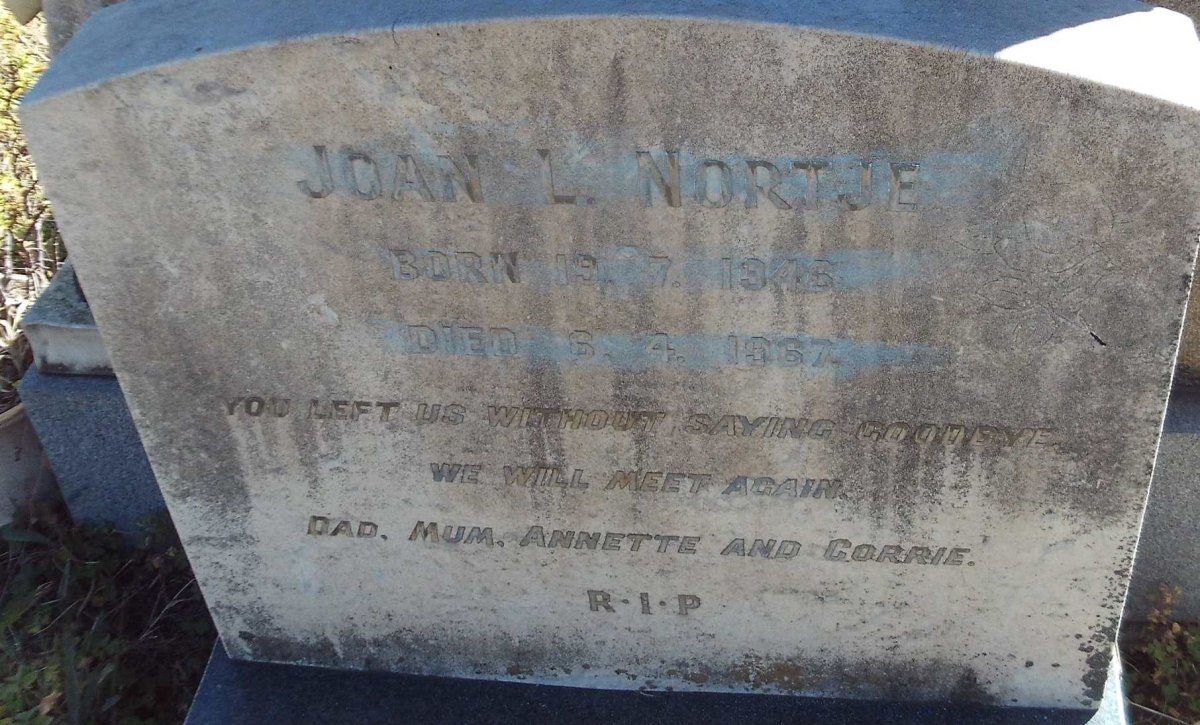 NORTJE Joan L. 1946-1967