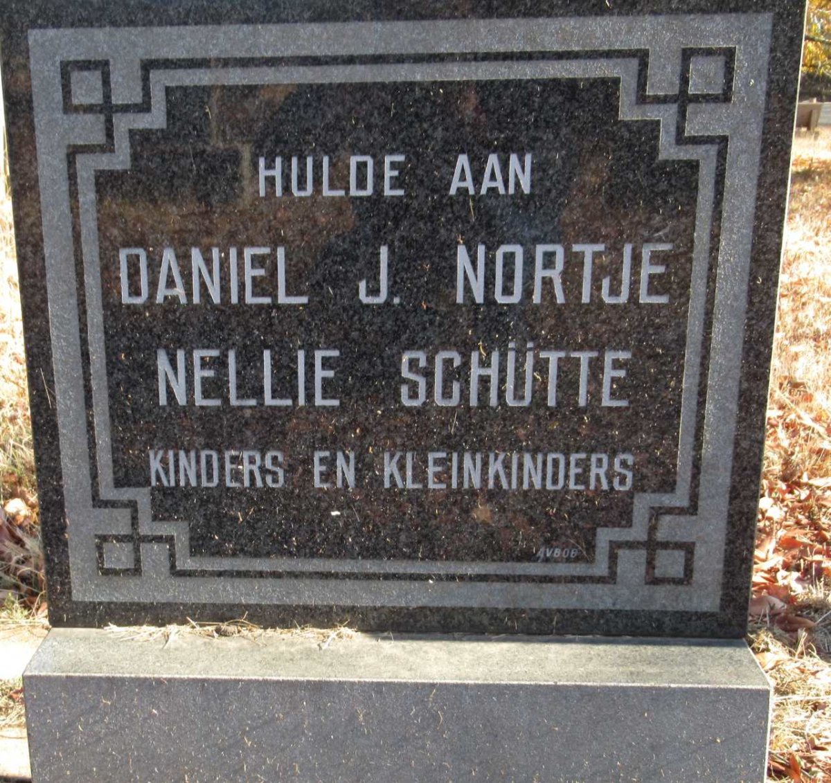 NORTJE Daniel J. &amp; Nellie SCHUTTE