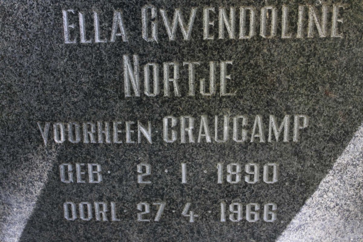 NORTJE Ella Gwendoline voorheen CRAUCAMP 1890-1966