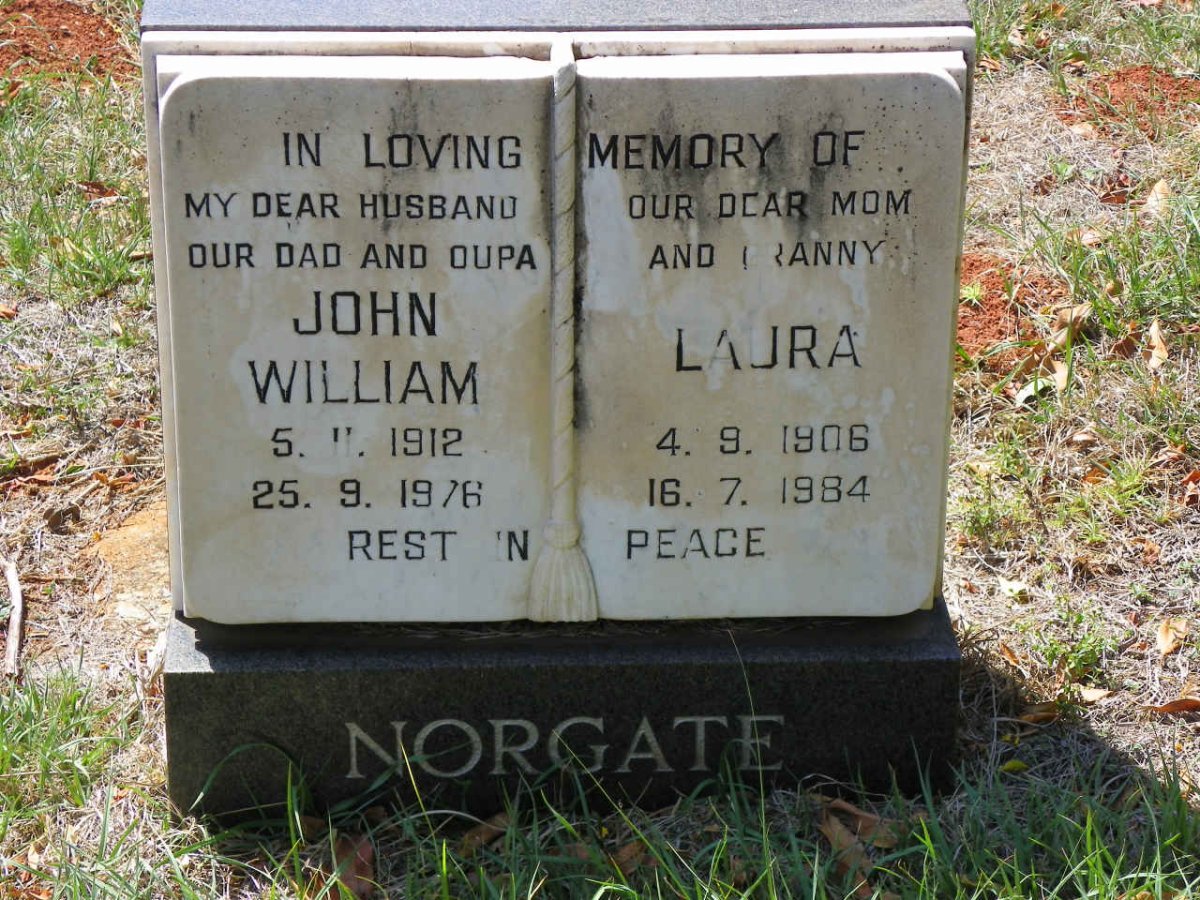 NORGATE John William 1912-1976 &amp; Laura 1906-1984