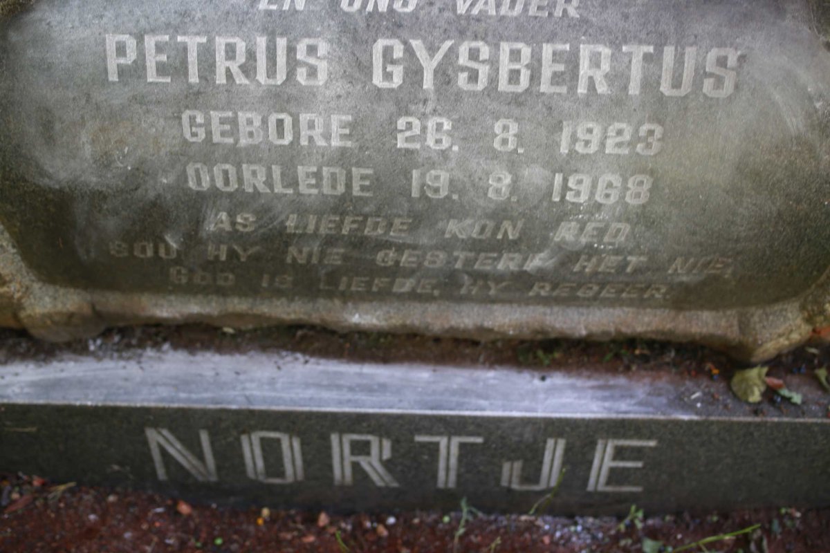 NORTJE Petrus Gysbertus 1923-1968