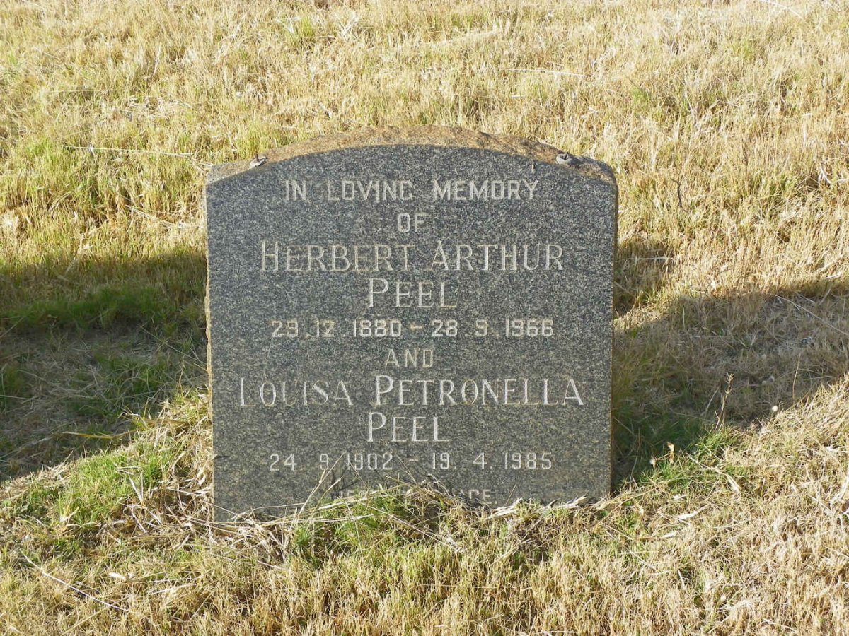 PEEL Herbert Arthur 1880-1966 &amp; Louisa Petronella 1902-1985