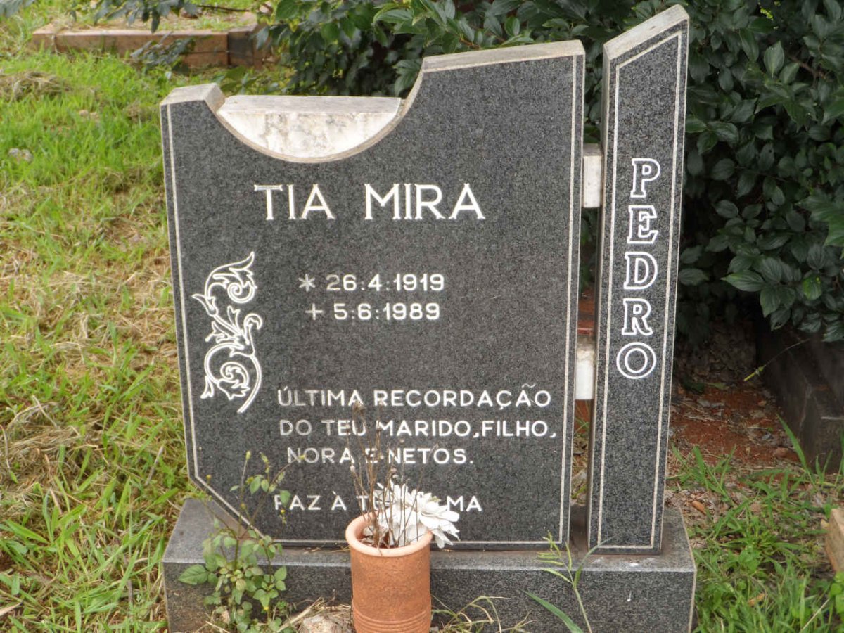 PEDRO Tia Mira 1919-1989