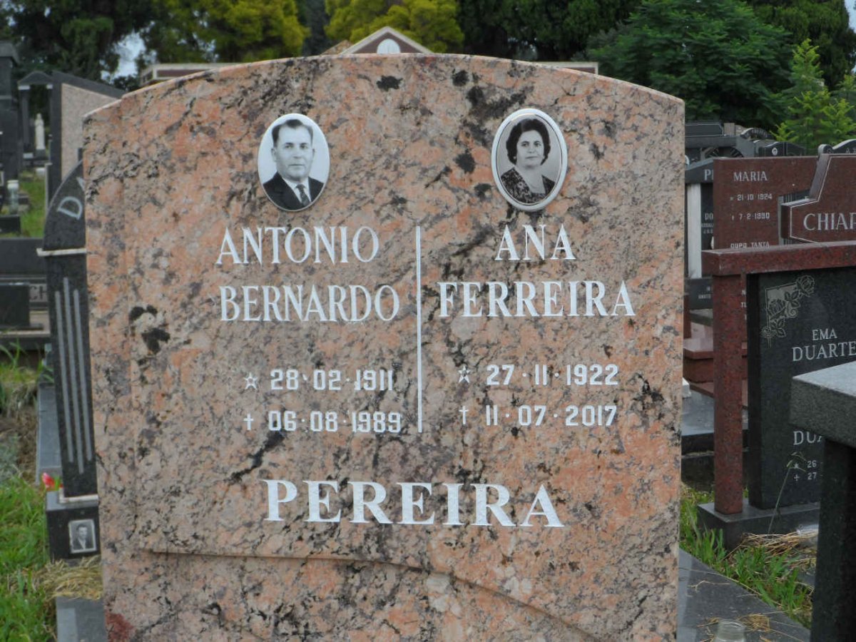PEREIRA Antonio Bernardo 1911-1989 &amp; Ana Ferreira 1922-2017