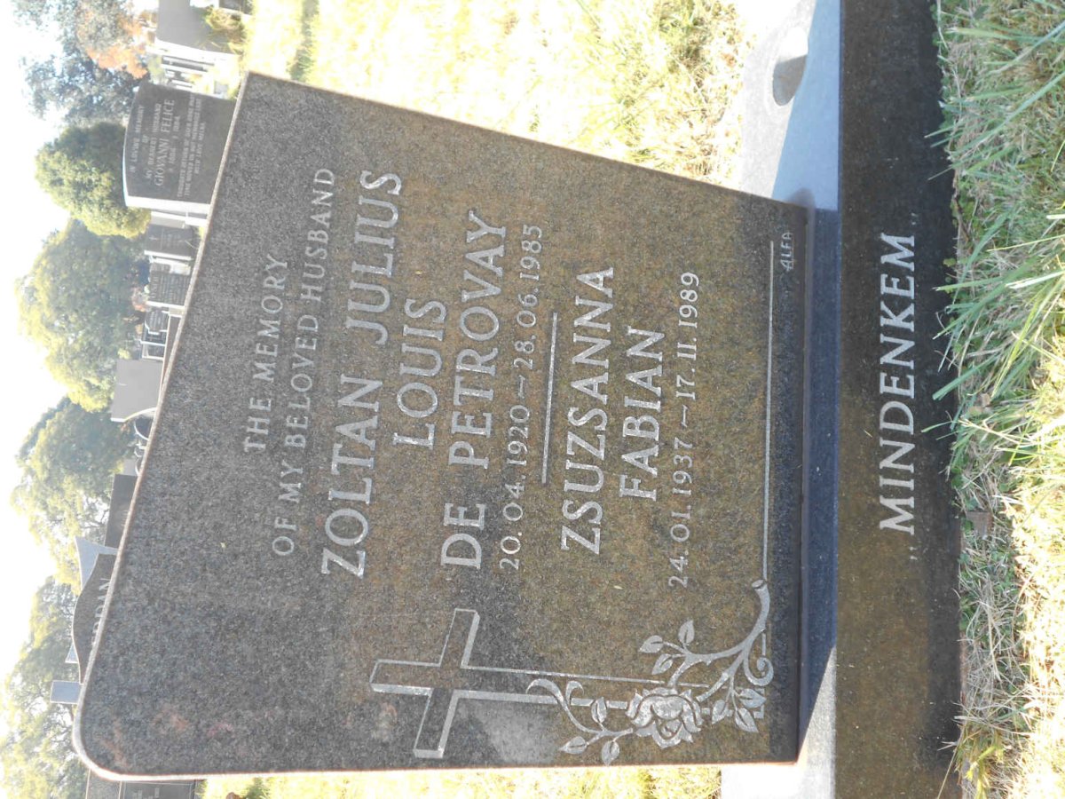 PETROVAY Zoltan Julius Louis, de 1920-1985 &amp; Zsuzsanna Fabian 1937-1989