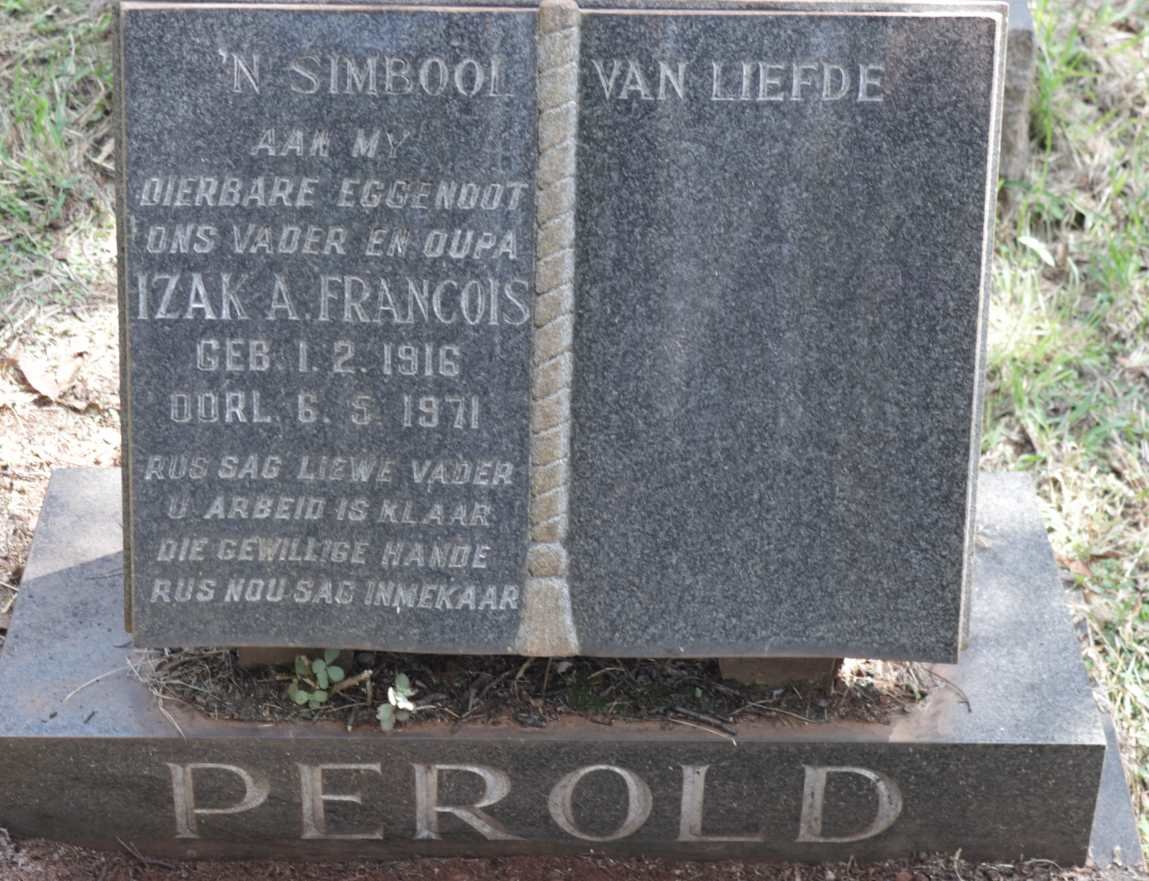 PEROLD Izak A. Francois 1916-1971