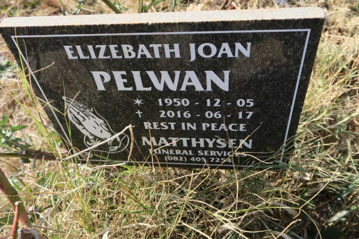 PELWAN Elizebath Joan 1950-2016
