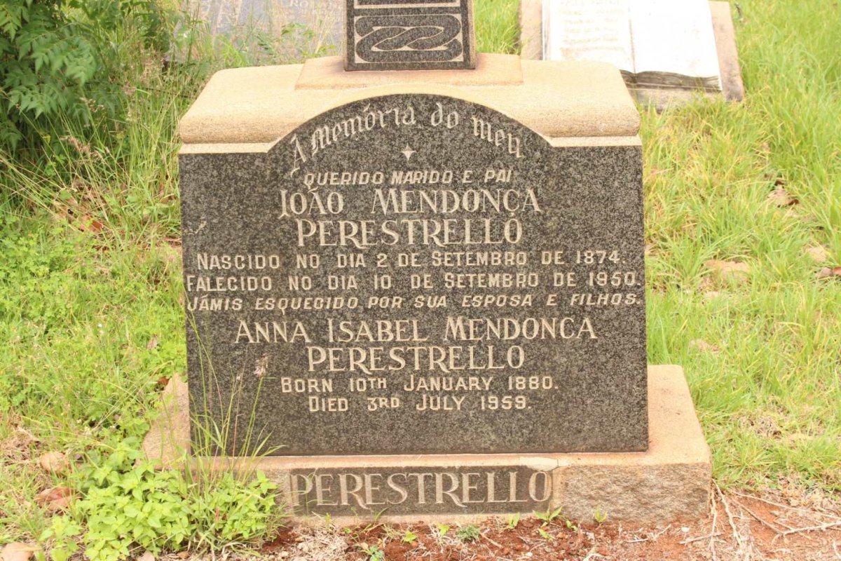 PERESTRELLO Joao Mendonca 1874-1950 &amp; Anna Isabel Mendonca 1880-1959