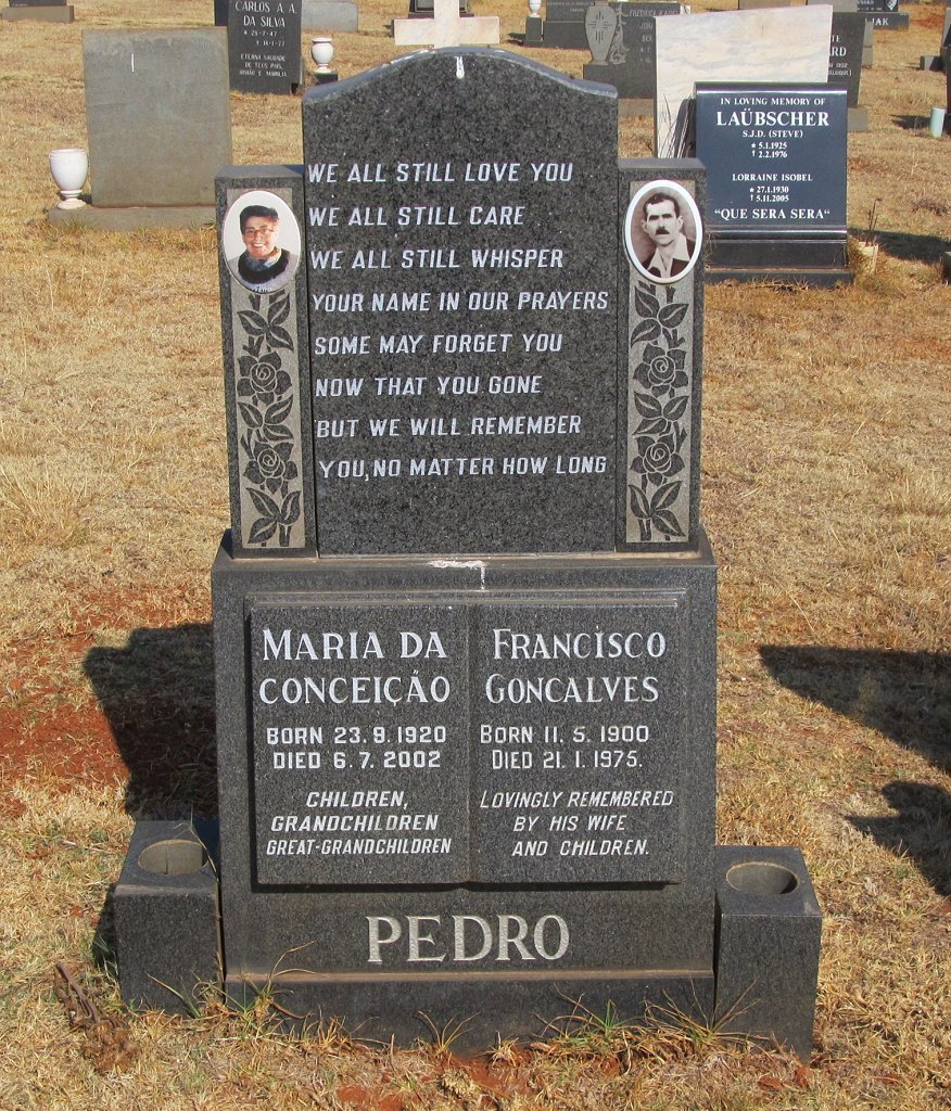 PEDRO Francisco Goncalves 1900-1975 &amp; Maria Da Conceicao 1920-2002