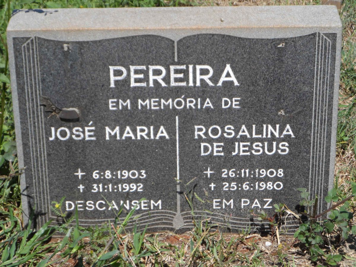PEREIRA Jose Maria 1903-1992 &amp; Rosalina de Jesus 1908-1980