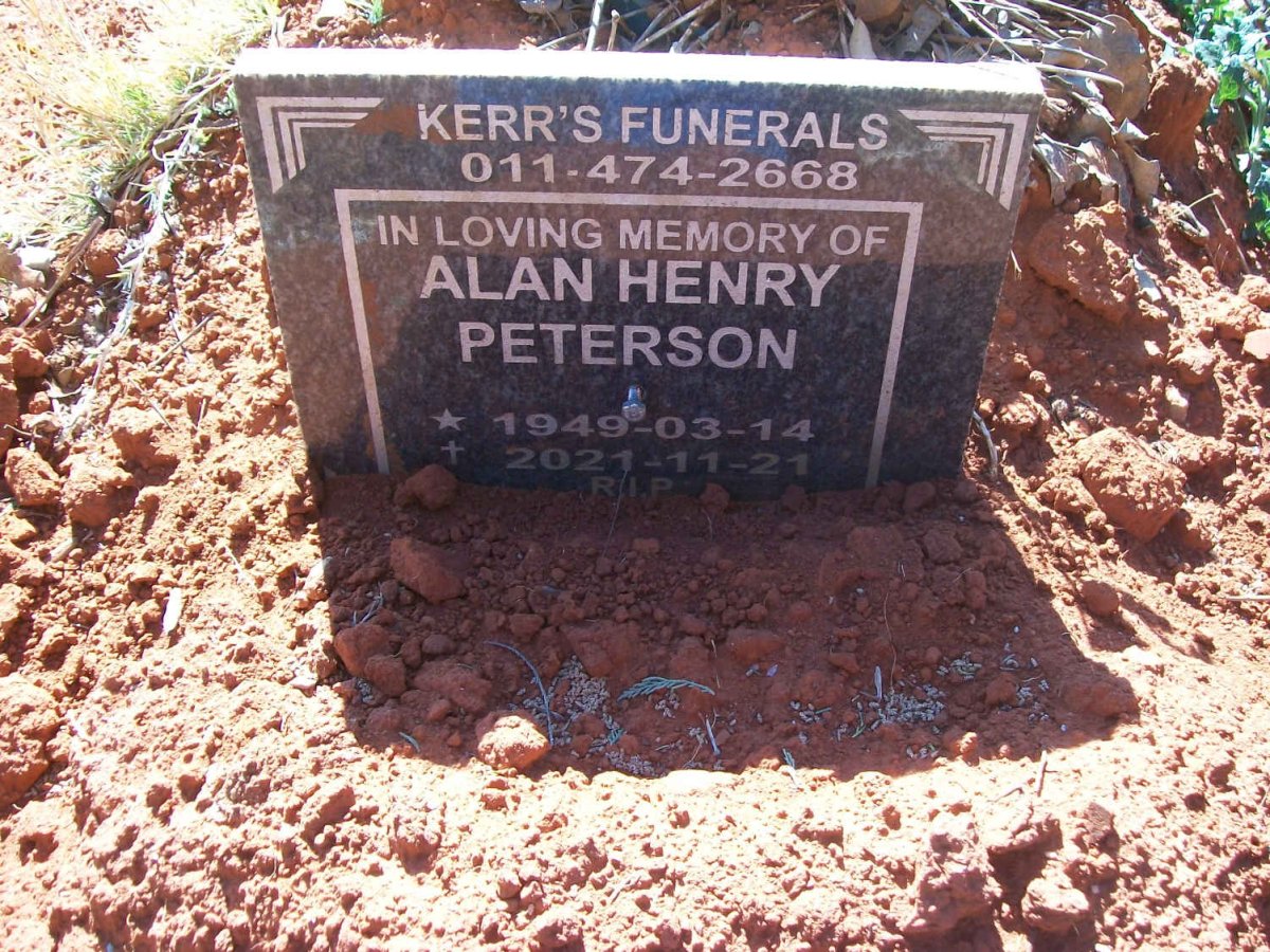 PETERSON Alan Henry 1949-2021