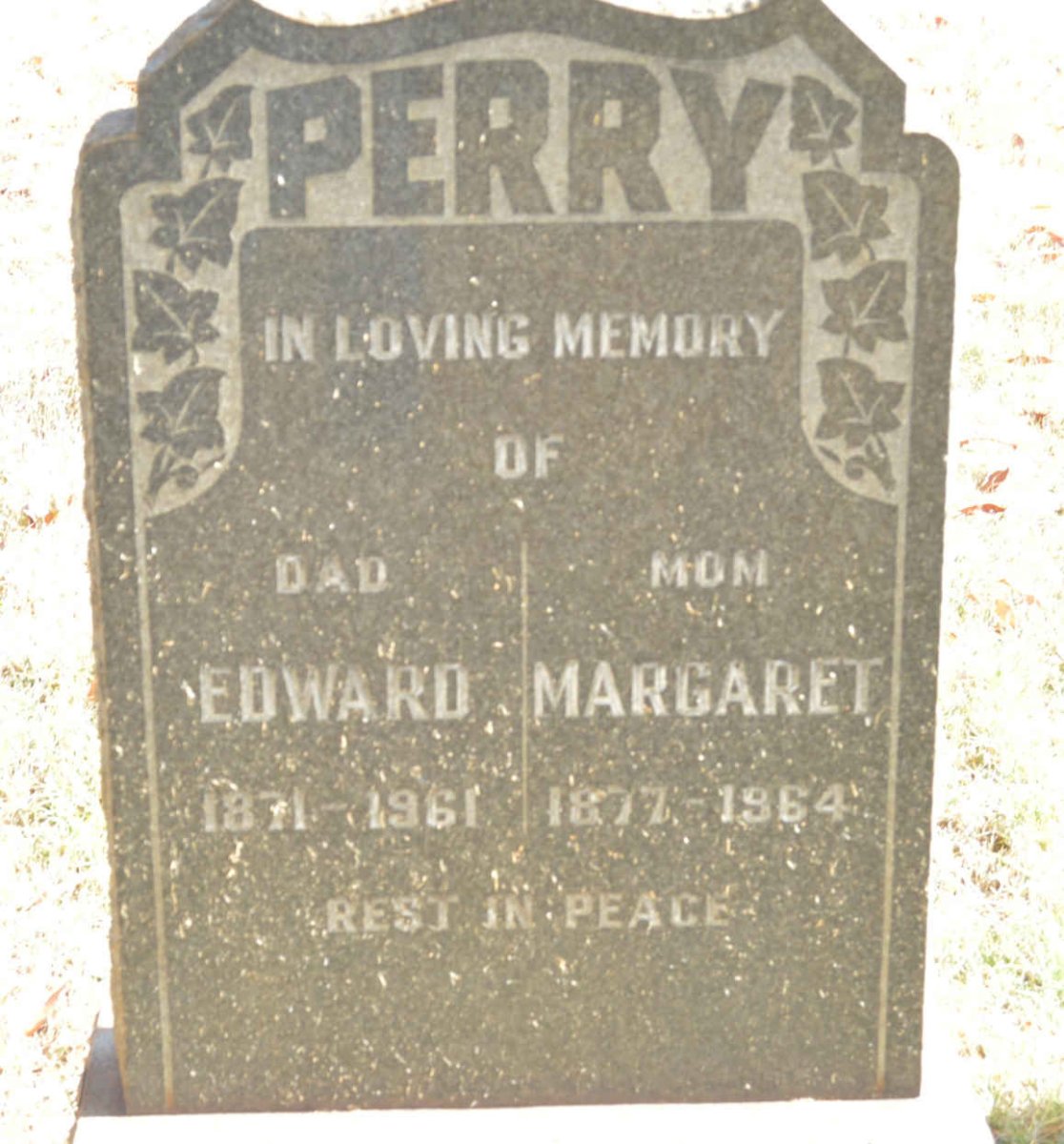 PERRY Edward 1871-1961 &amp; Margaret 1877-1964
