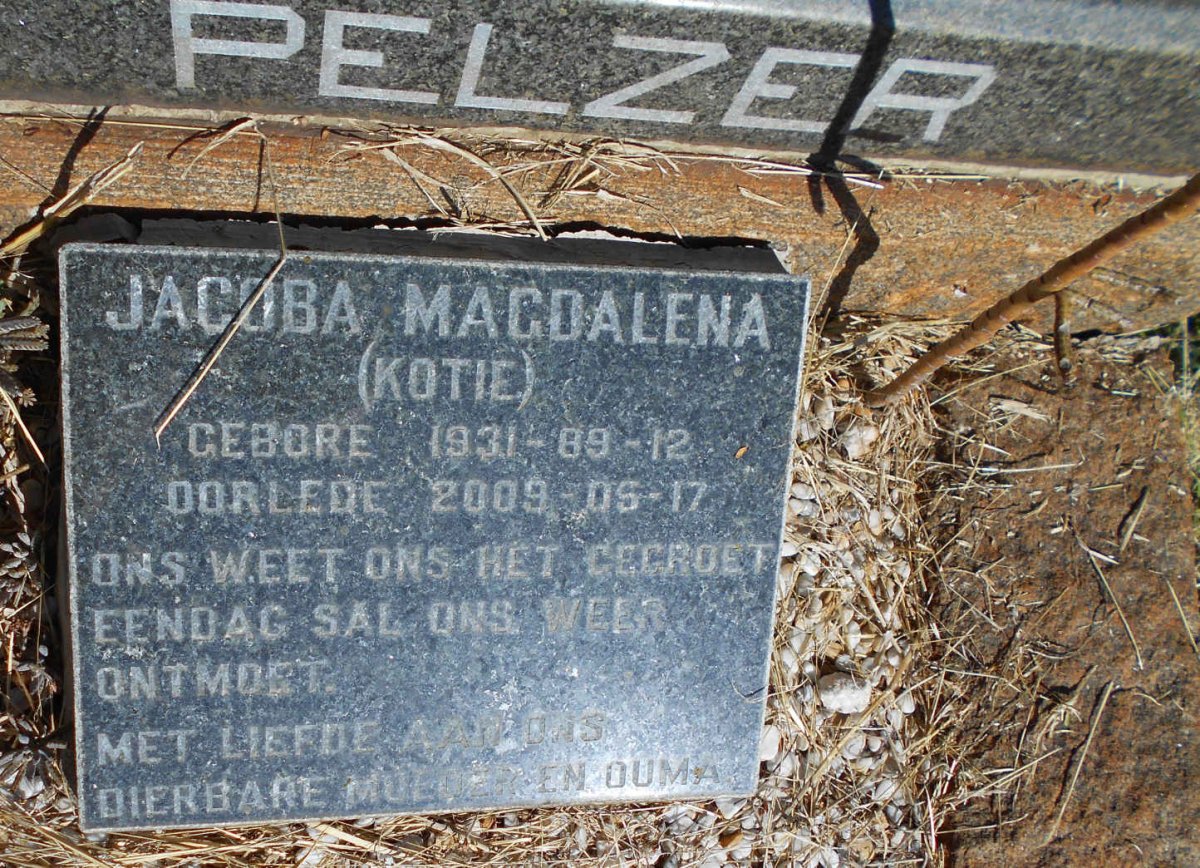 PELZER Jacob 1925-1957 &amp; Jacoba Magdalena 1931-2009