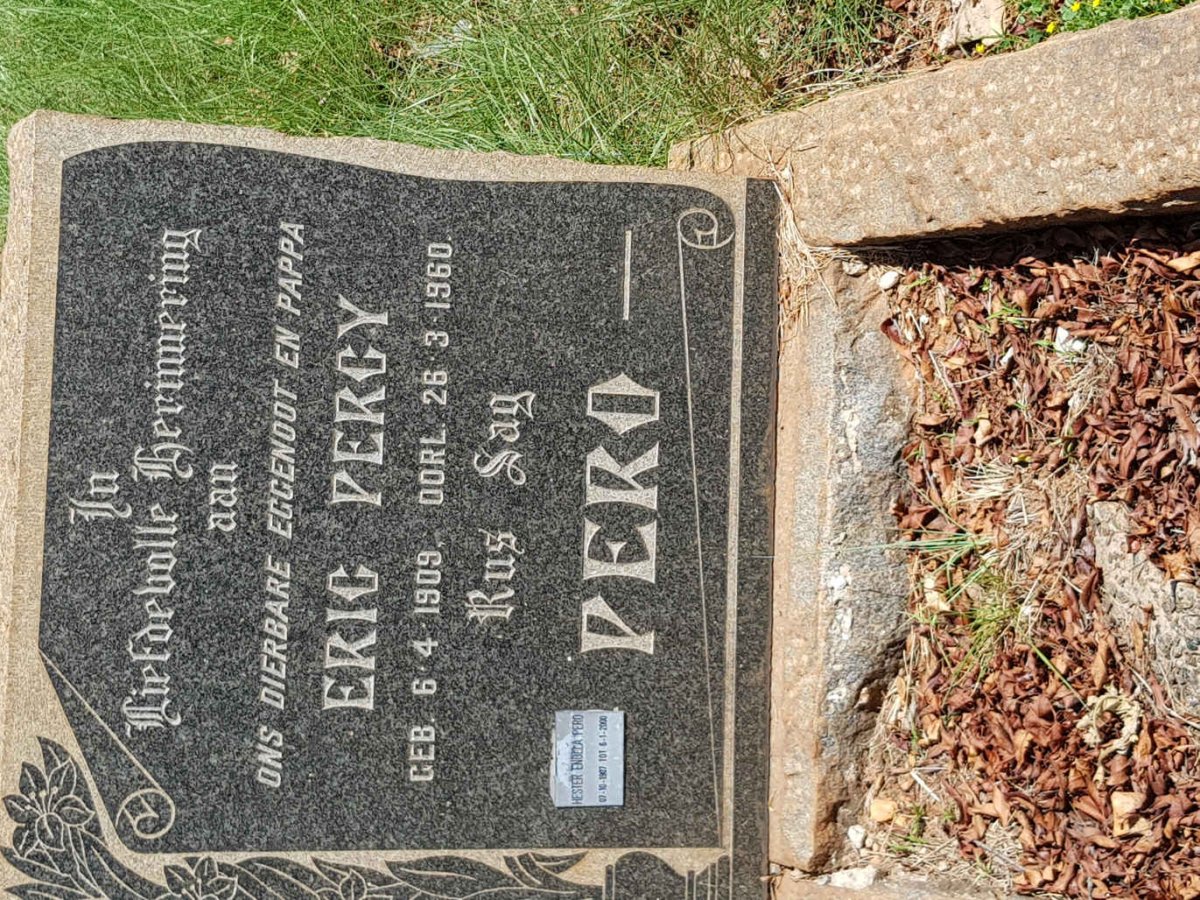 PERO Eric Percy 1909-1960 &amp; Hester Engela 1907-2000