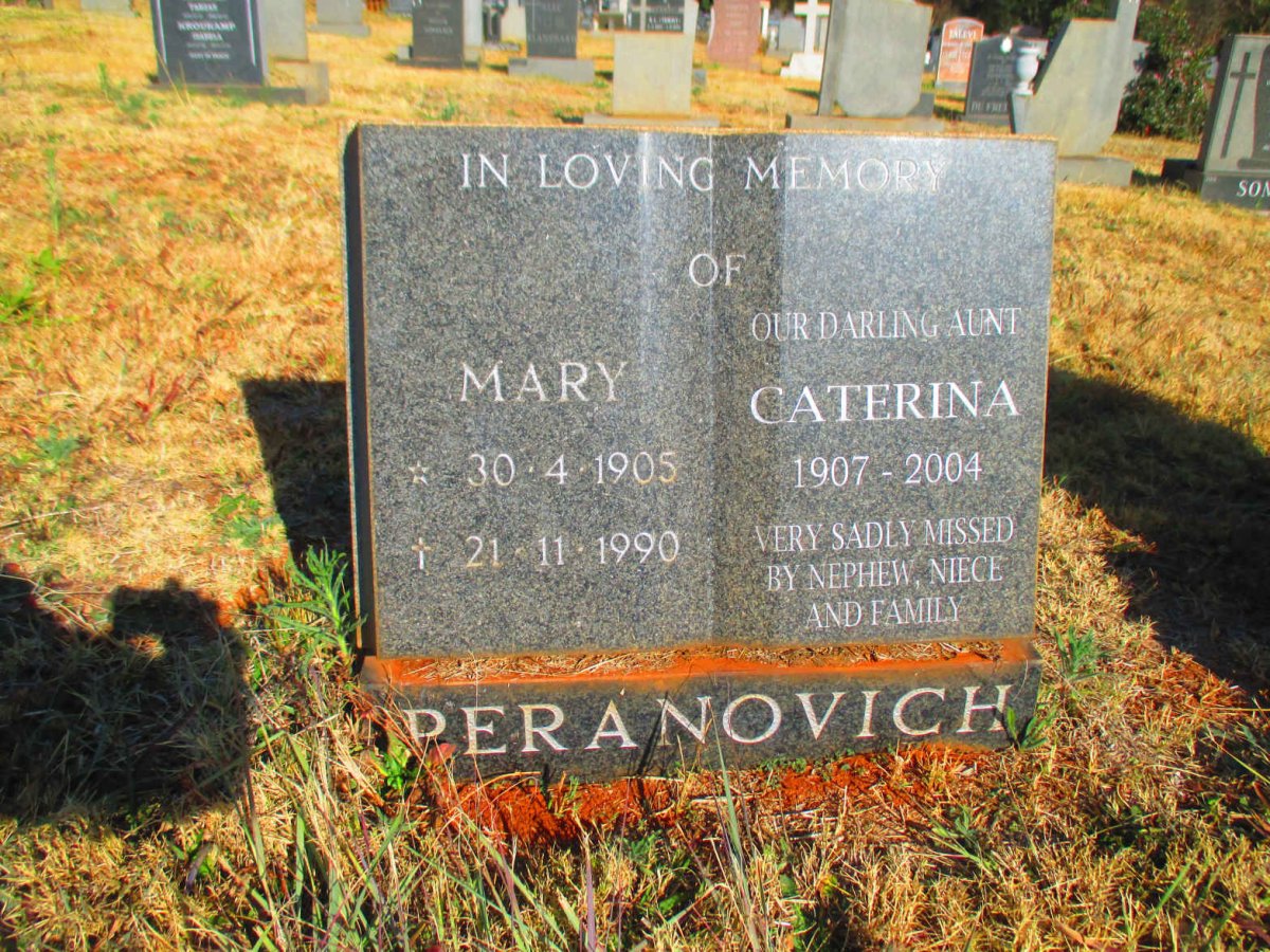 PERANOVICH Mary 1905-1990 :: PERANOVICH Caterina 1907-2004