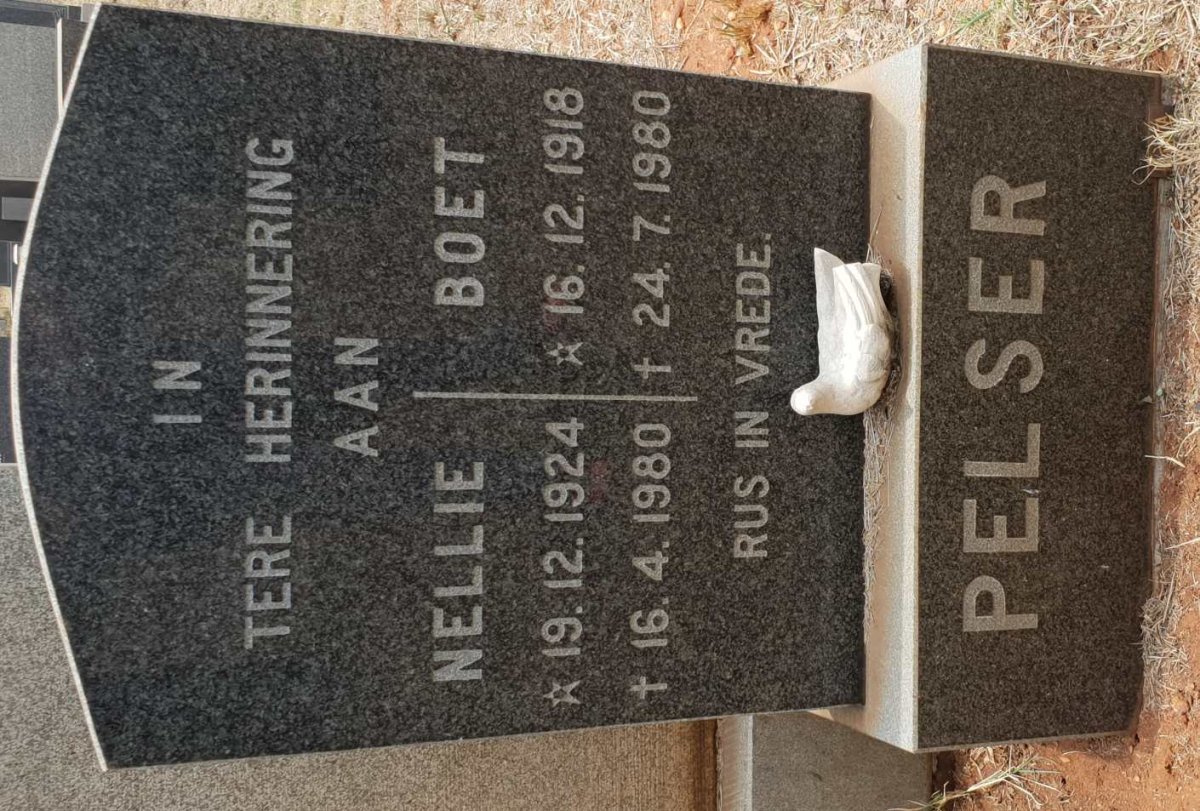 PELSER Boet 1918-1980 &amp; Nellie 1924-1980