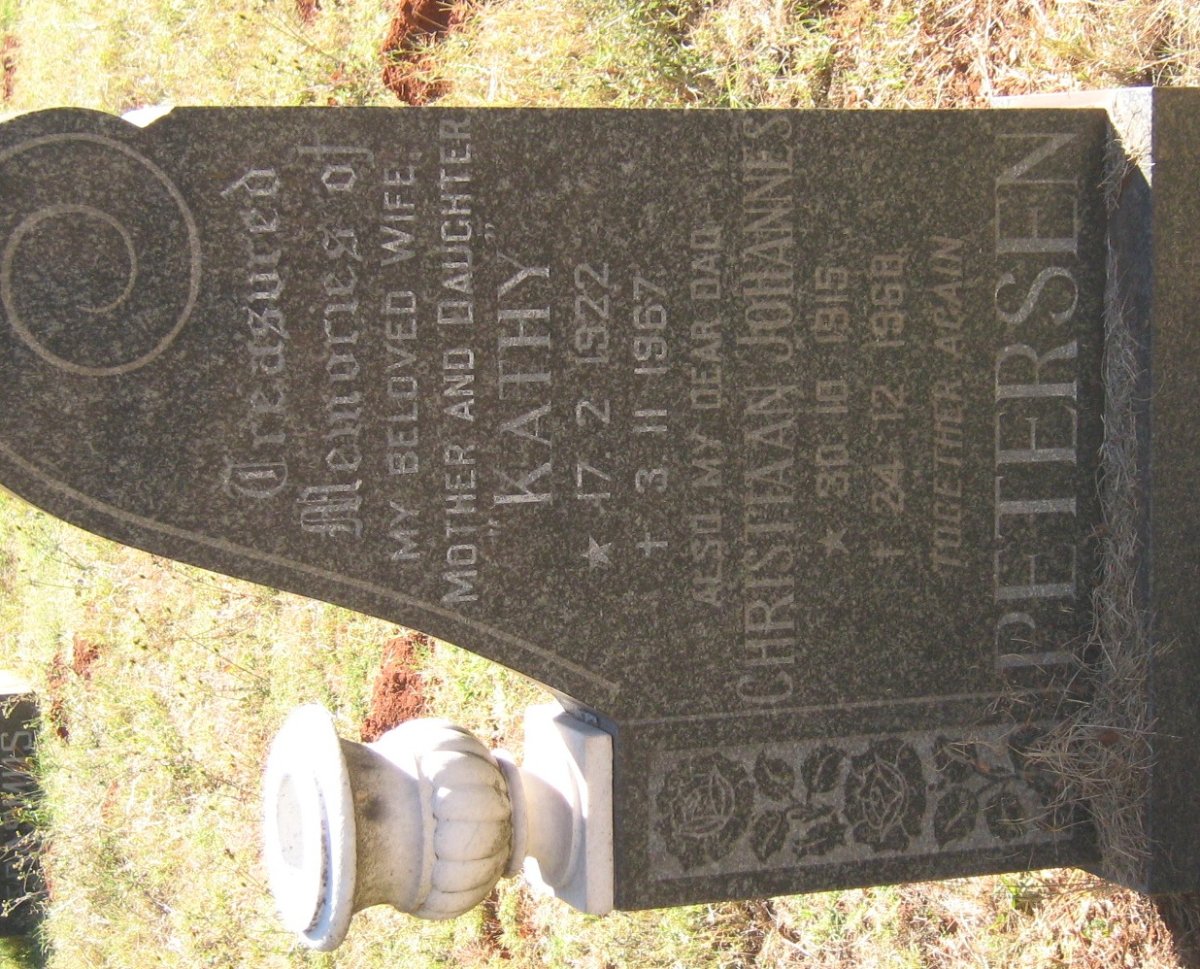 PETERSEN Christiaan Johannes 1915-1968 &amp; Kathy 1922-1967