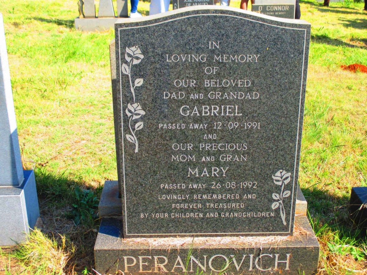 PERANOVICH Gabriel -1991 &amp; Mary -1992