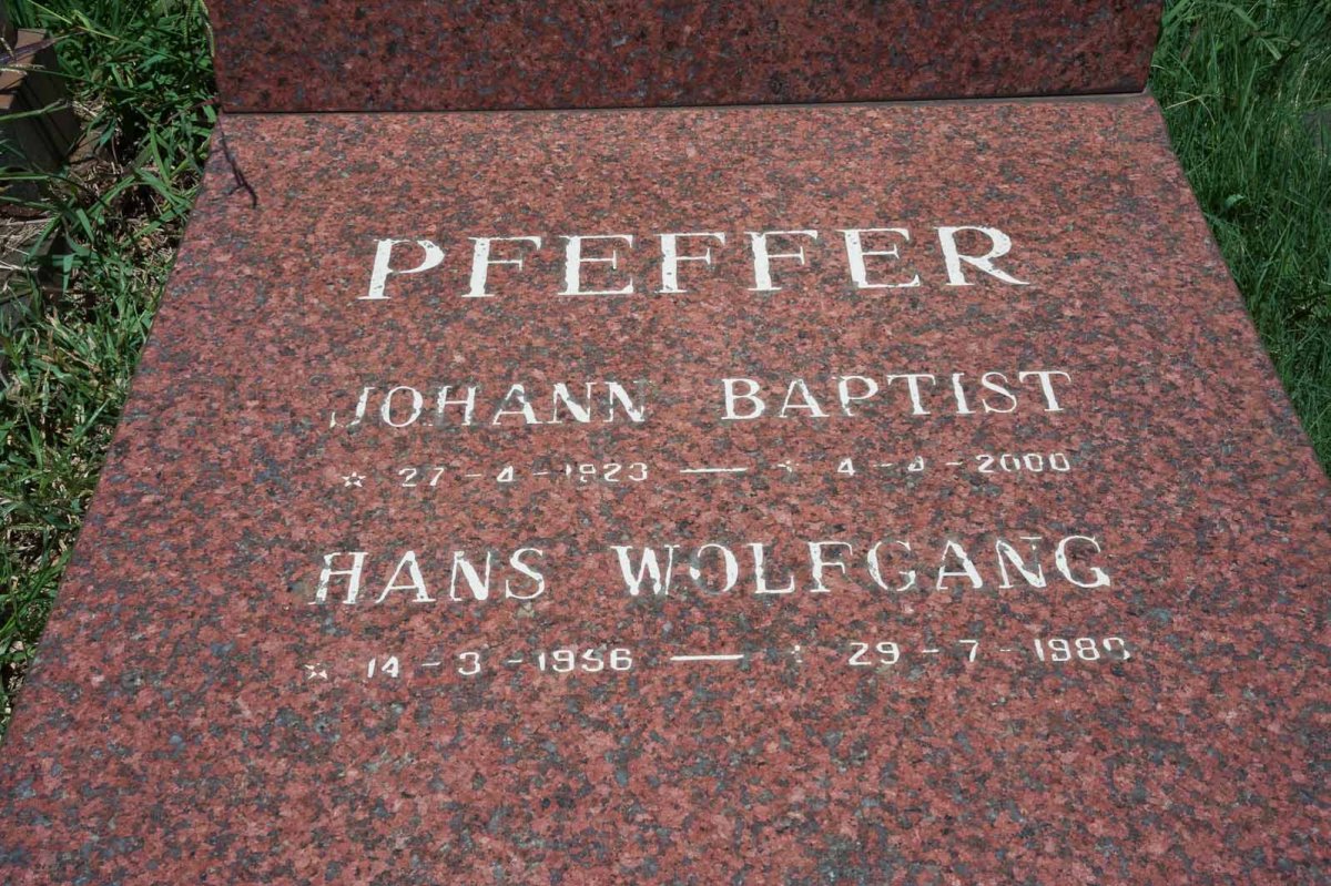 PFEFFER Johann Baptist 1923-2000 :: PFEFFER Hans Wolfgang 1956-1980  