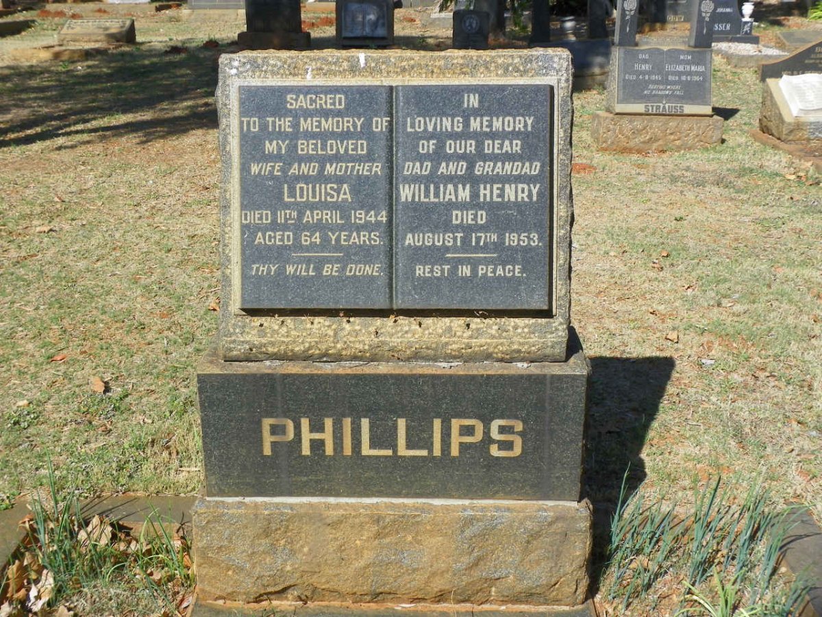 PHILLIPS William Henry -1953 &amp; Louisa -1944