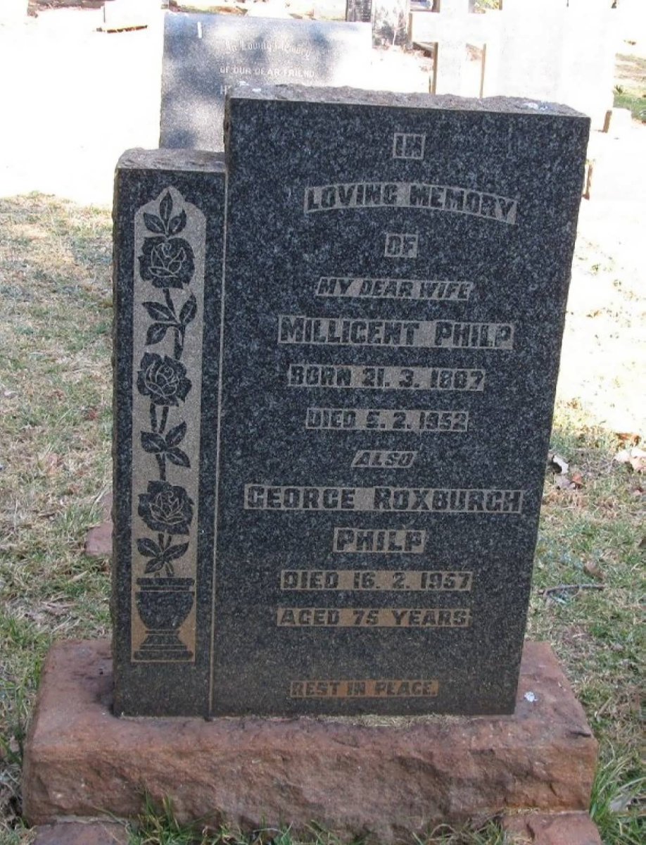 PHILP George Roxburgh -1957 &amp; Millicent 1887-1952