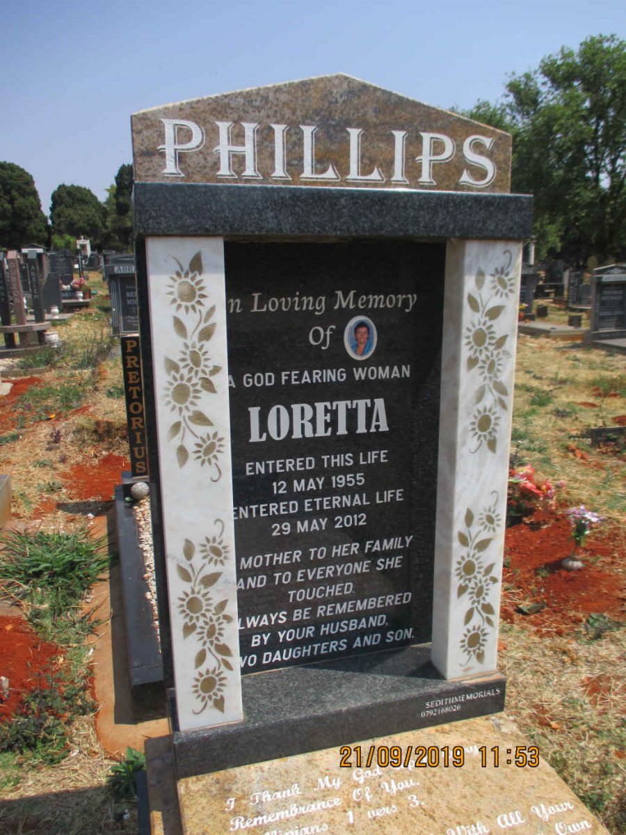 PHILLIPS Loretta 1955-2012