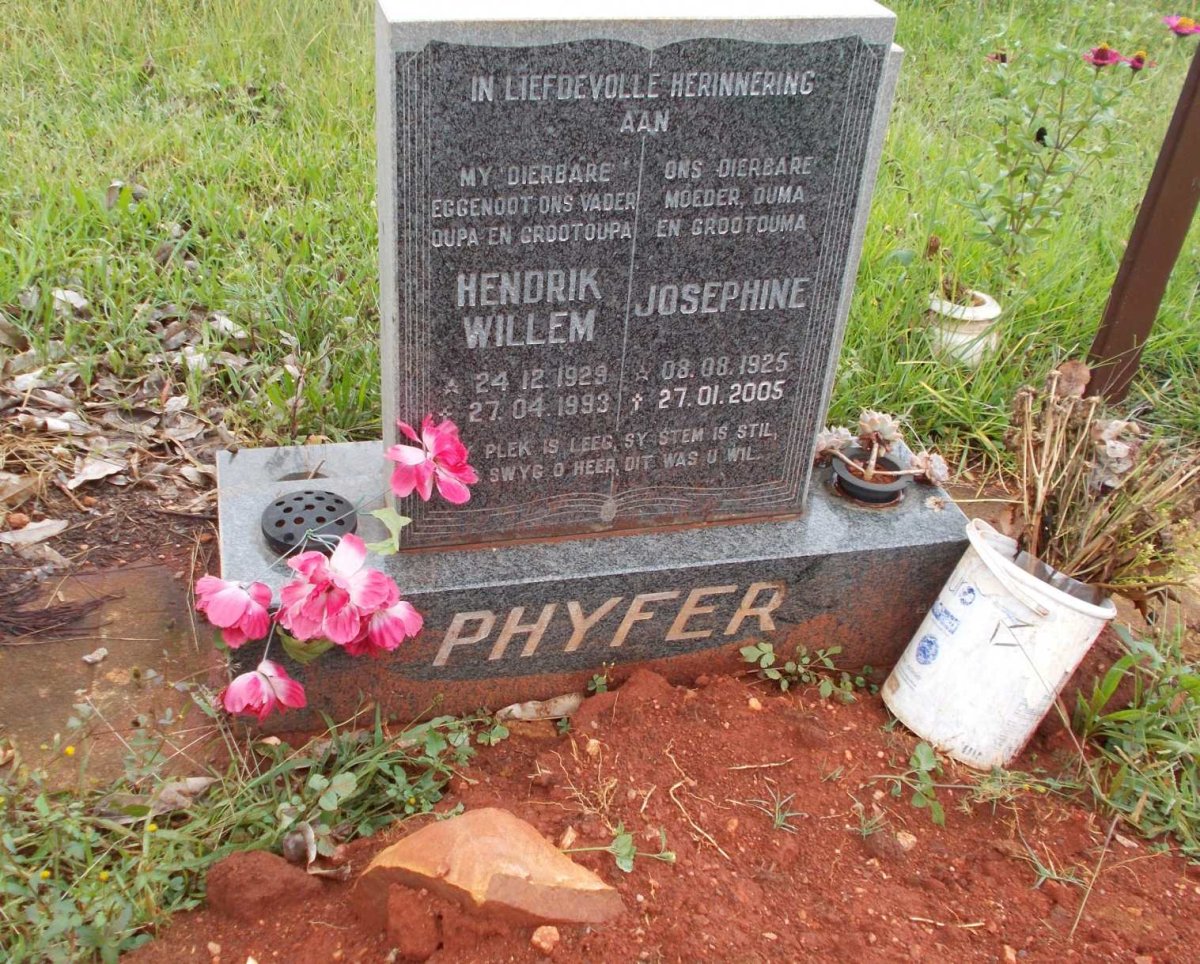 PHYFER Hendrik Willem 1929-1993 &amp; Josephine 1925-2005