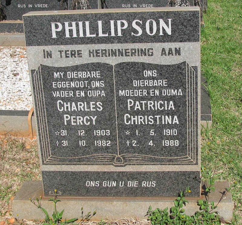 PHILLIPSON Charles Percy 1903-1982 &amp; Patricia Christina 1910-1988