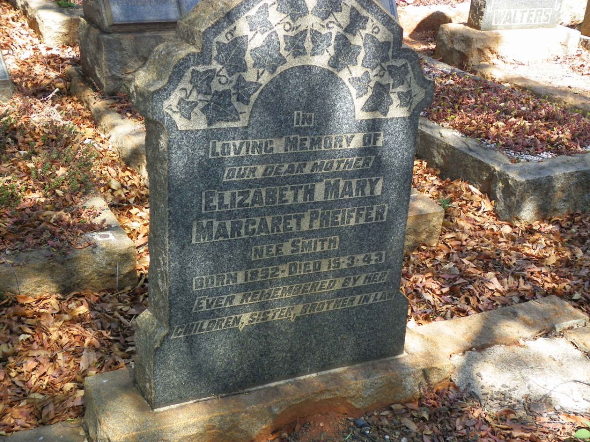 PHEIFFER Elizabeth Mary Margaret nee SMITH 1892-1943