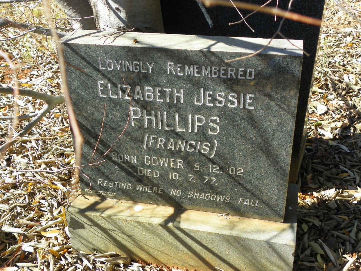 PHILLIPS Elizabeth Jessie nee GOWER 1902-1977