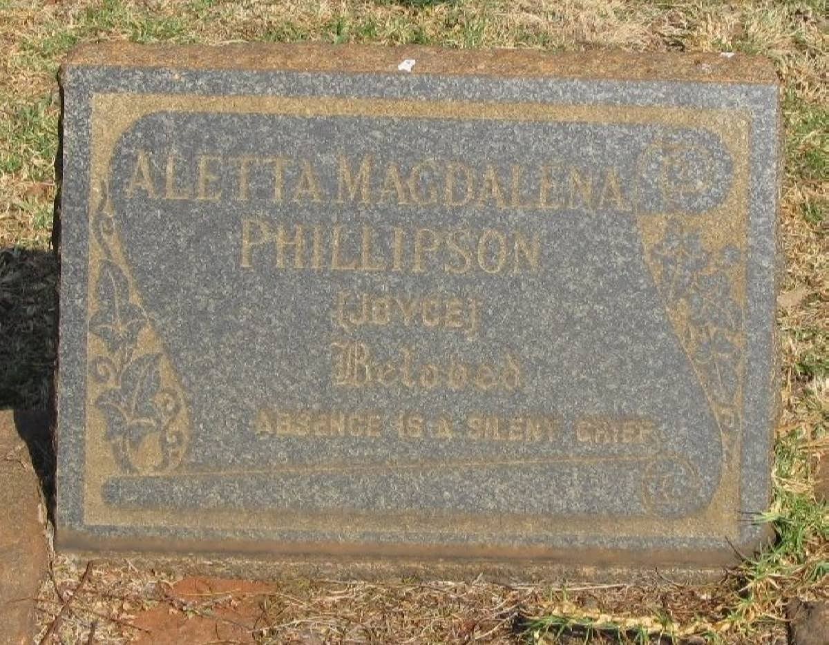 PHILLIPSON Aletta Magdalena 