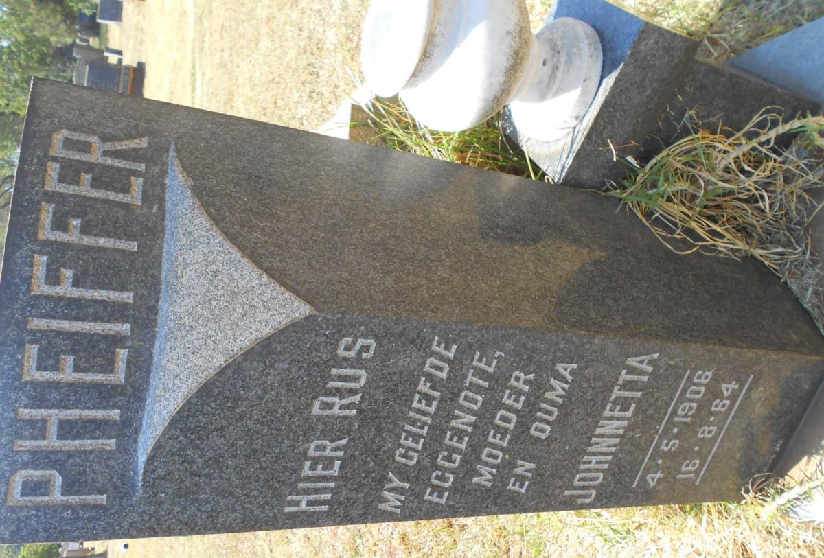 PHEIFFER Johnnetta 1906-1964