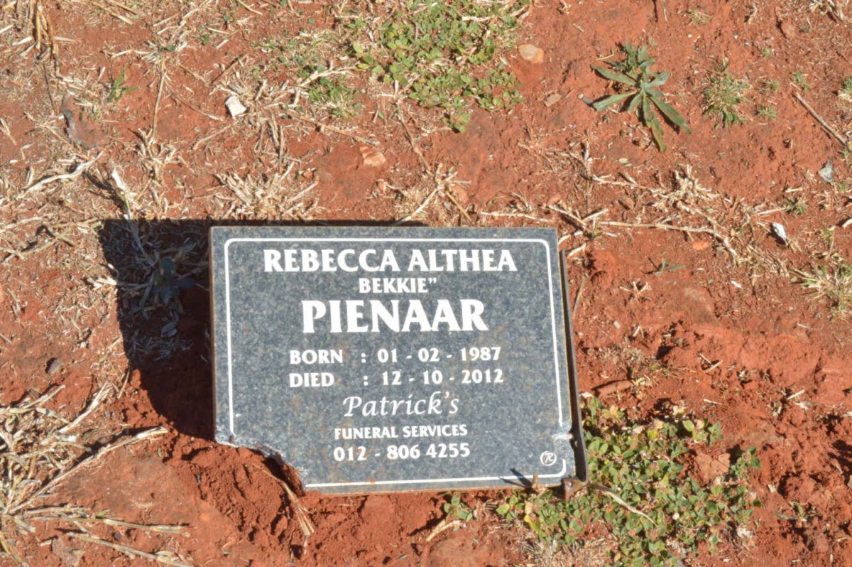 PIENAAR Rebecca Althea 1987-2012