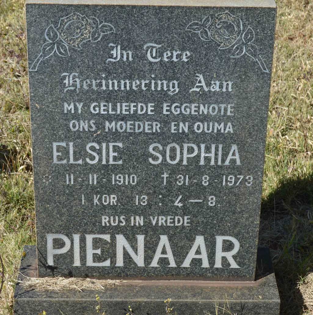 PIENAAR Elsie Sophia 1910-1973