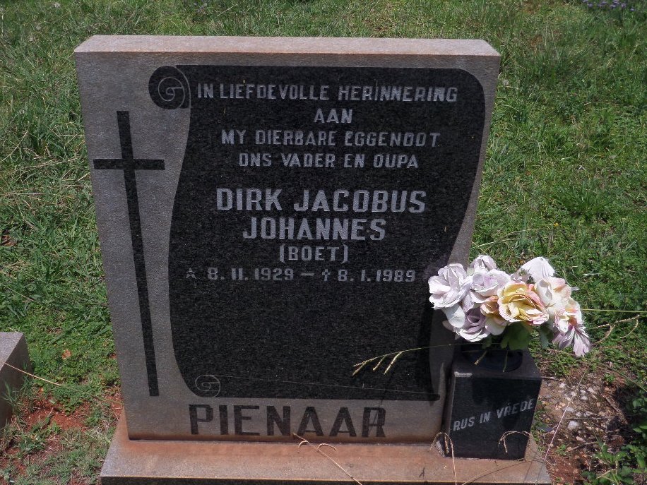 PIENAAR Dirk Jacobus Johannes 1929-1989
