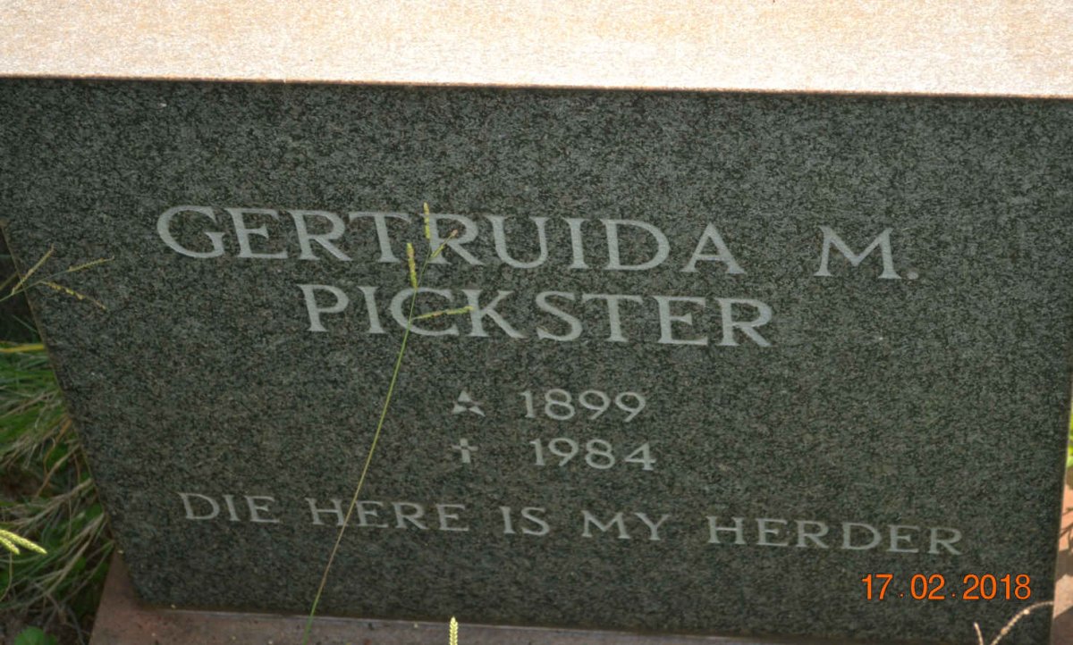 PICKSTER Gertruida M. 1899-1984
