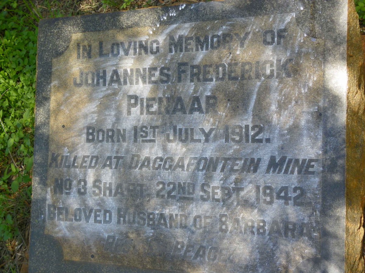 PIENAAR Johannes Frederick 1912-1942