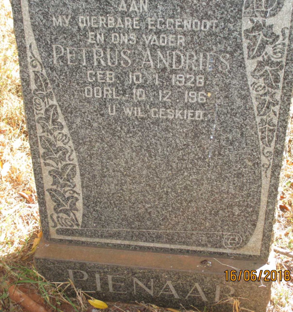 PIENAAR Petrus Andries 1928-196?