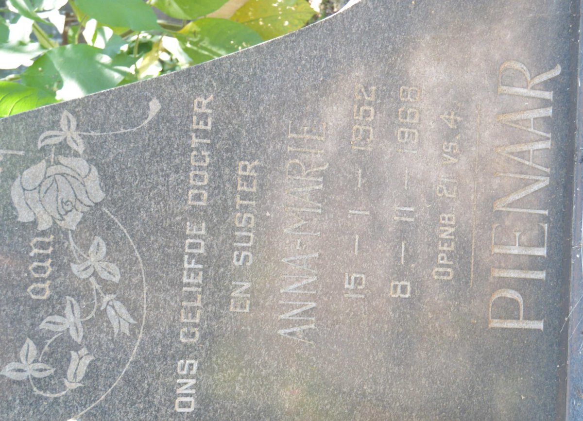 PIENAAR Anna Marie 1952-1968
