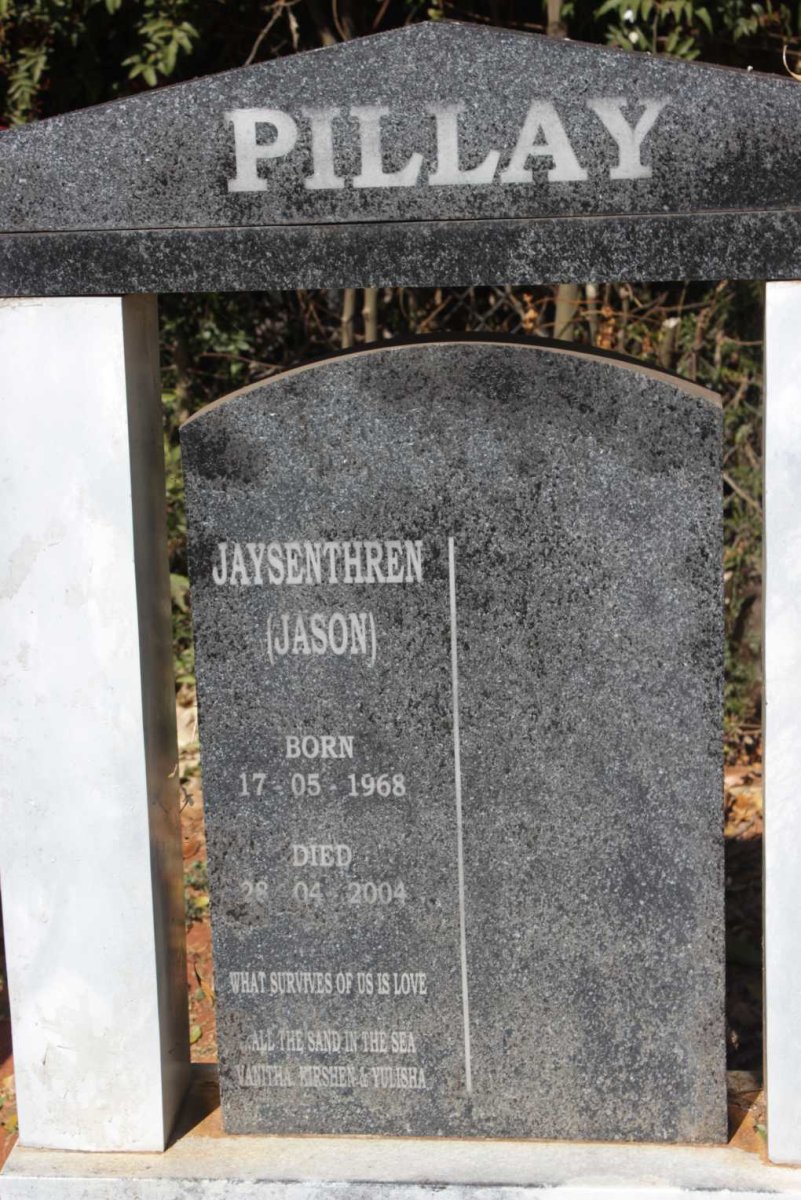 PILLAY Jaysenthren 1968-2004
