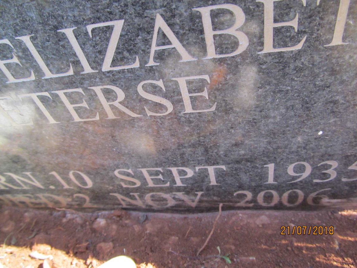 PIETERSE Sarah Elizabeth 1935-2006