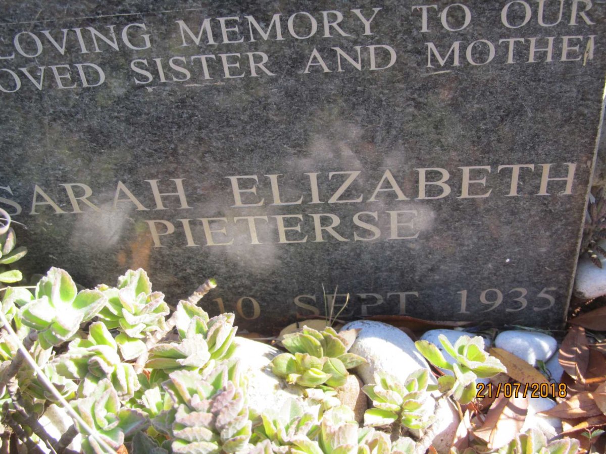 PIETERSE Sarah Elizabeth 1935-2006