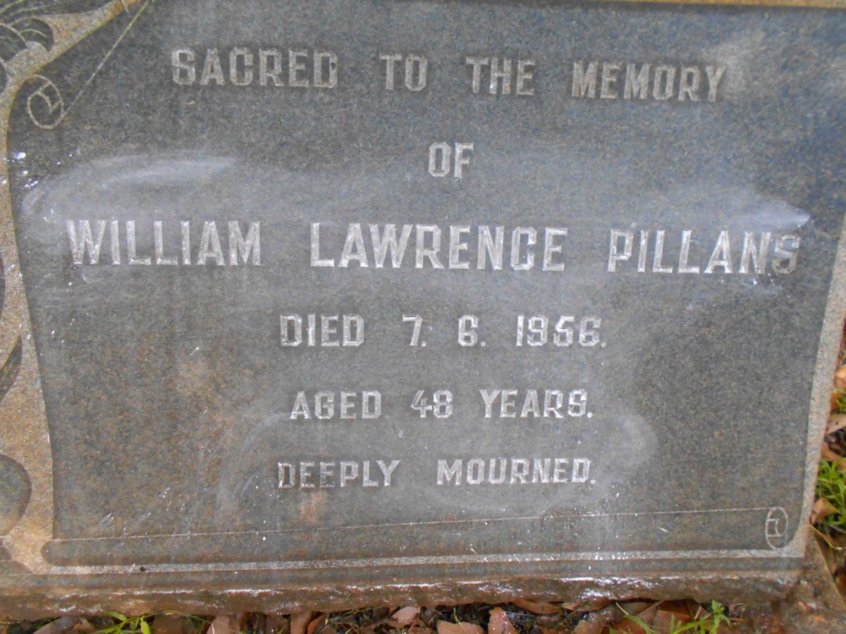 PILLANS William Lawrence -1956