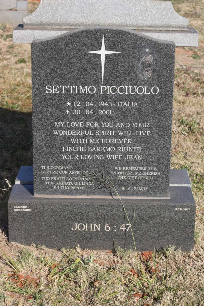 PICCIUOLO Settimo 1943-2001
